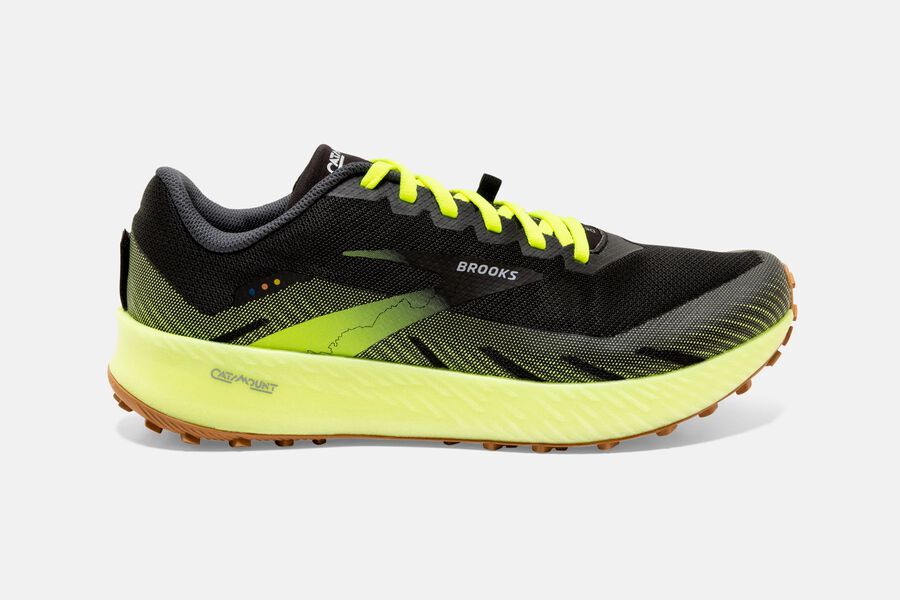 Brooks Catamount Trail Loopschoenen Heren - Zwart/Groen - 675032UPS